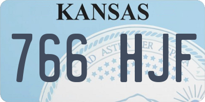 KS license plate 766HJF