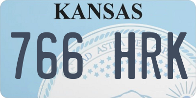 KS license plate 766HRK