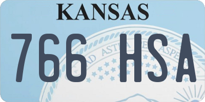 KS license plate 766HSA