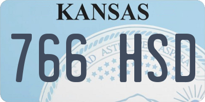 KS license plate 766HSD