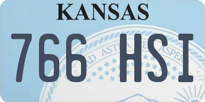KS license plate 766HSI