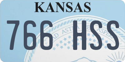 KS license plate 766HSS