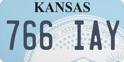 KS license plate 766IAY