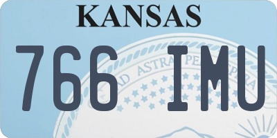 KS license plate 766IMU