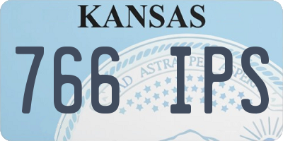 KS license plate 766IPS