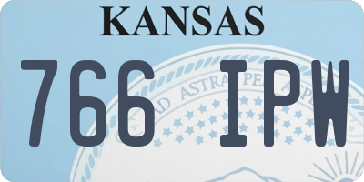KS license plate 766IPW