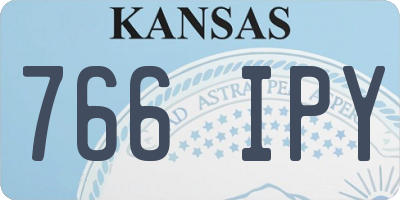KS license plate 766IPY