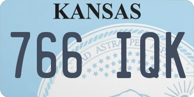KS license plate 766IQK