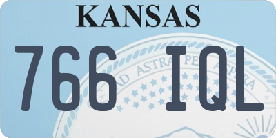 KS license plate 766IQL