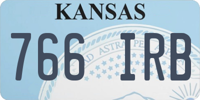 KS license plate 766IRB