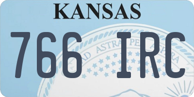 KS license plate 766IRC