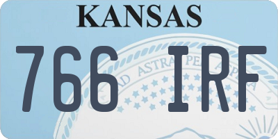 KS license plate 766IRF