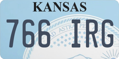 KS license plate 766IRG