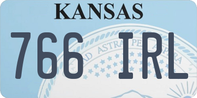KS license plate 766IRL