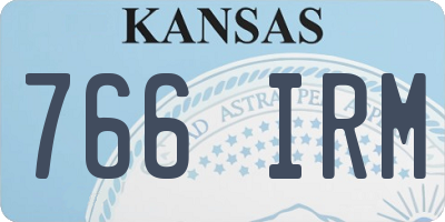 KS license plate 766IRM