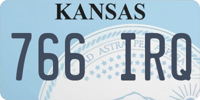 KS license plate 766IRQ