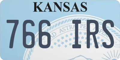 KS license plate 766IRS