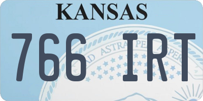 KS license plate 766IRT