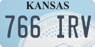 KS license plate 766IRV