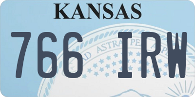 KS license plate 766IRW