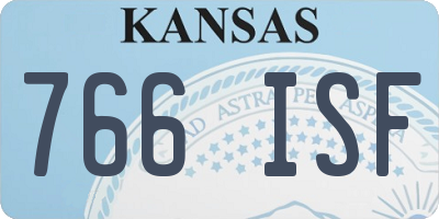 KS license plate 766ISF