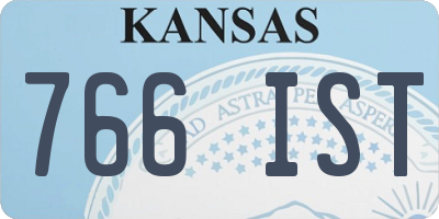 KS license plate 766IST