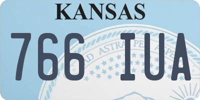 KS license plate 766IUA