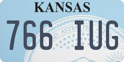 KS license plate 766IUG