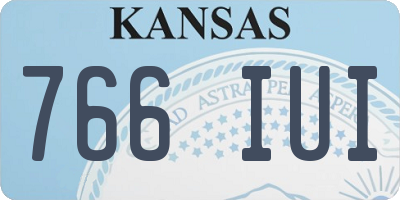 KS license plate 766IUI