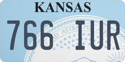 KS license plate 766IUR