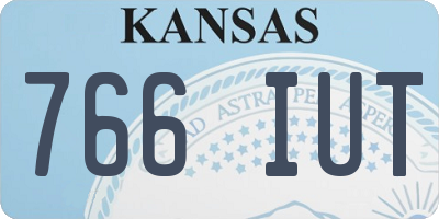 KS license plate 766IUT