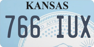 KS license plate 766IUX