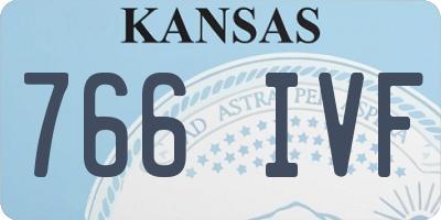 KS license plate 766IVF