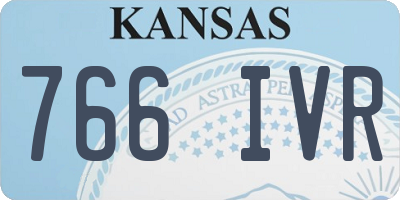 KS license plate 766IVR