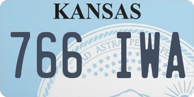 KS license plate 766IWA