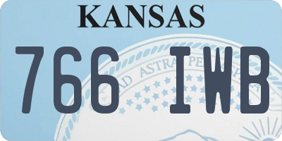 KS license plate 766IWB