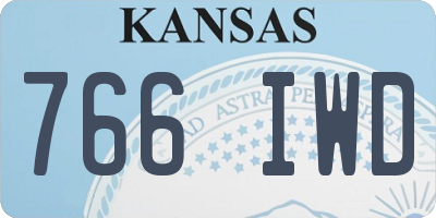 KS license plate 766IWD