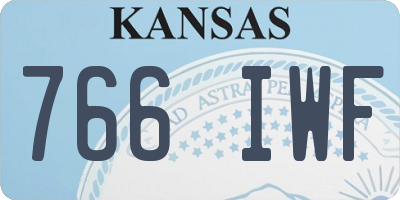 KS license plate 766IWF