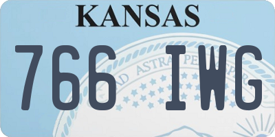 KS license plate 766IWG