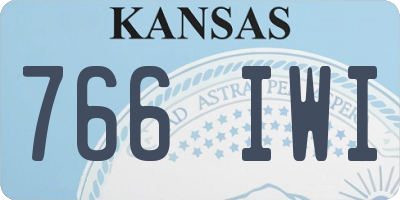 KS license plate 766IWI