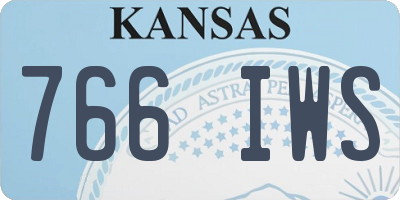 KS license plate 766IWS
