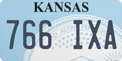 KS license plate 766IXA