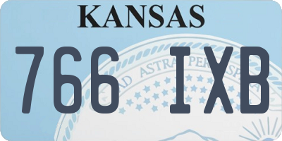 KS license plate 766IXB