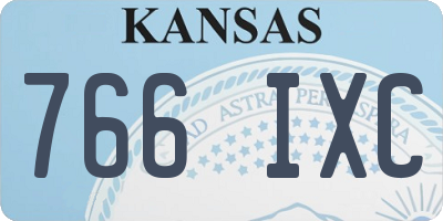 KS license plate 766IXC