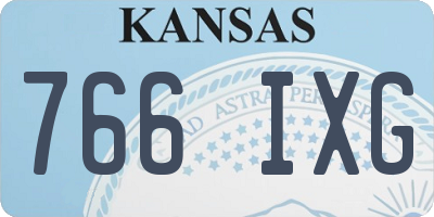 KS license plate 766IXG
