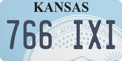 KS license plate 766IXI