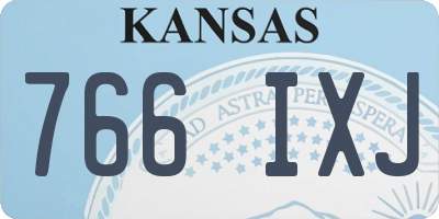 KS license plate 766IXJ
