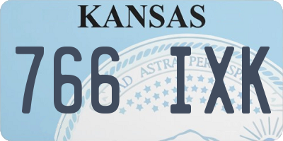 KS license plate 766IXK