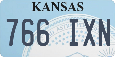 KS license plate 766IXN