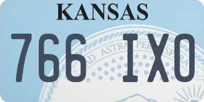 KS license plate 766IXO